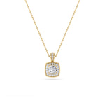 0.75CTW Round Shaped Lab Grown Diamond (F/VS) Halo Pendant in 14K Gold
