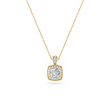 0.75CTW Round Shaped Lab Grown Diamond (F/VS) Halo Pendant in 14K Gold