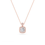 0.75CTW Round Shaped Lab Grown Diamond (F/VS) Halo Pendant in 14K Gold