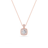 0.75CTW Round Shaped Lab Grown Diamond (F/VS) Halo Pendant in 14K Gold