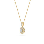 0.75CTW Oval Shaped Lab Grown Diamond (F/VS) Halo Pendant in 14K Gold