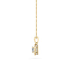 0.75CTW Oval Shaped Lab Grown Diamond (F/VS) Halo Pendant in 14K Gold