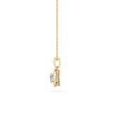 0.75CTW Oval Shaped Lab Grown Diamond (F/VS) Halo Pendant in 14K Gold