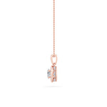 0.75CTW Oval Shaped Lab Grown Diamond (F/VS) Halo Pendant in 14K Gold