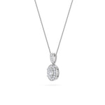1.25CTW Oval Shaped Lab Grown Diamond (F/VS) Halo Pendant in 14K Gold