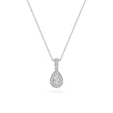 0.75CTW Pear Shaped Lab Grown Diamond (F/VS) Halo Pendant in 14K Gold