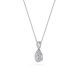 0.75CTW Pear Shaped Lab Grown Diamond (F/VS) Halo Pendant in 14K Gold
