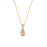 1.25CTW Pear Shaped Lab Grown Diamond (F/VS) Halo Pendant in 14K Gold
