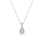 1.3CTW Pear Shaped Lab Grown Diamond (F/VS) Halo Pendant in 14K Gold