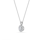 0.75CTW Round Shaped Lab Grown Diamond (F/VS) Halo Pendant in 14K Gold