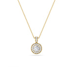 0.75CTW Round Shaped Lab Grown Diamond (F/VS) Halo Pendant in 14K Gold