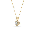 0.75CTW Round Shaped Lab Grown Diamond (F/VS) Halo Pendant in 14K Gold