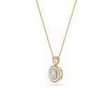 0.75CTW Round Shaped Lab Grown Diamond (F/VS) Halo Pendant in 14K Gold