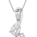 3CTW Emerald Shaped Lab Grown Diamond (F/VS) Toi et Moi Pendant in 14K Gold