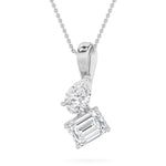 3CTW Radiant Shaped Lab Grown Diamond (F/VS) TOI Et Moi Fashion Pendant in 14K Gold