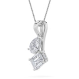 3CTW Radiant Shaped Lab Grown Diamond (F/VS) TOI Et Moi Fashion Pendant in 14K Gold
