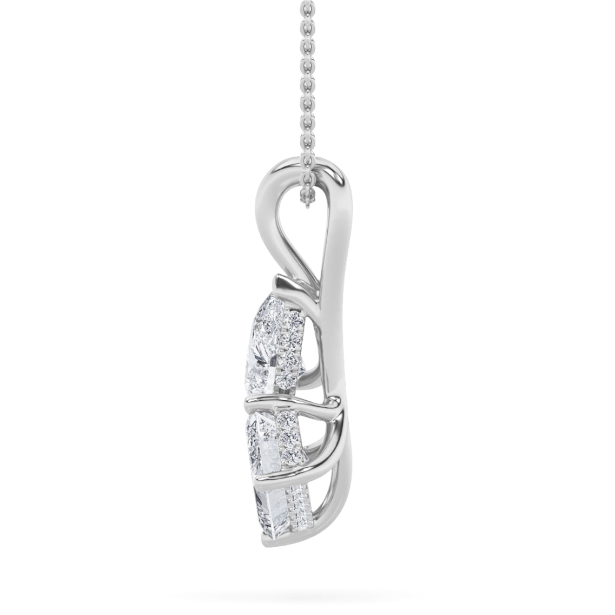 3CTW Radiant Shaped Lab Grown Diamond (F/VS) TOI Et Moi Fashion Pendant in 14K Gold