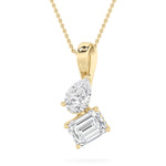 3CTW Radiant Shaped Lab Grown Diamond (F/VS) TOI Et Moi Fashion Pendant in 14K Gold