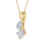3CTW Radiant Shaped Lab Grown Diamond (F/VS) TOI Et Moi Fashion Pendant in 14K Gold