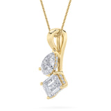 3CTW Radiant Shaped Lab Grown Diamond (F/VS) TOI Et Moi Fashion Pendant in 14K Gold