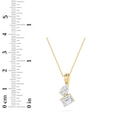 3CTW Radiant Shaped Lab Grown Diamond (F/VS) TOI Et Moi Fashion Pendant in 14K Gold