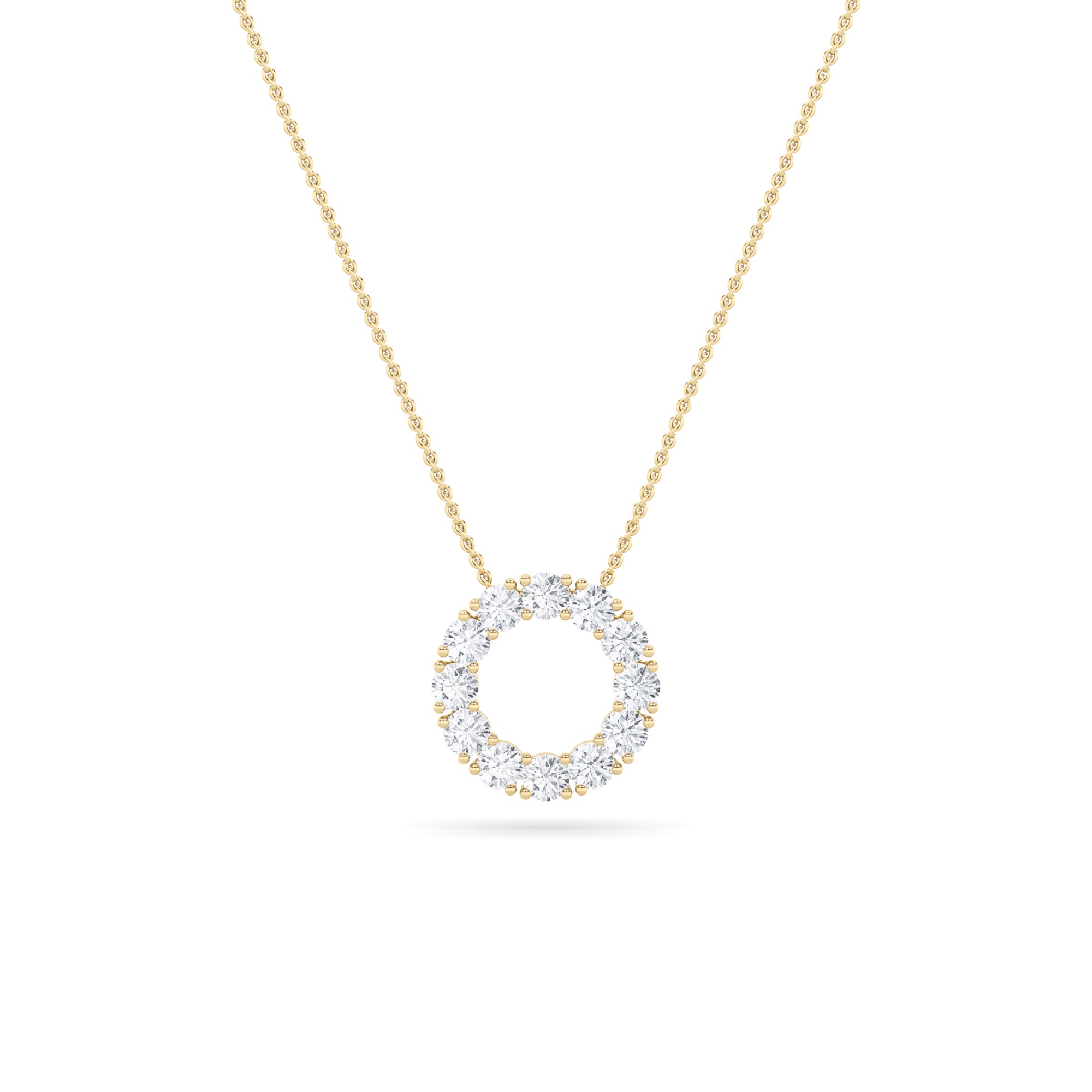 2CTW Round Shaped Lab Grown Diamond (F/VS) Circle Pendant in 14K Gold