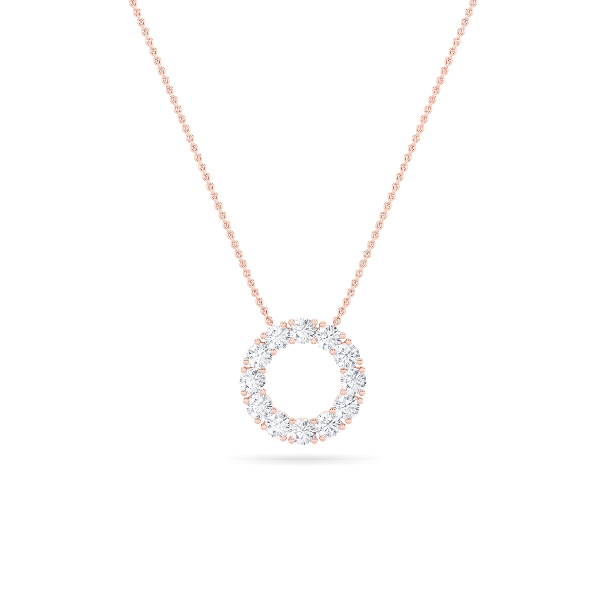 2CTW Round Shaped Lab Grown Diamond (F/VS) Circle Pendant in 14K Gold