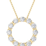 2CTW Round Shaped Lab Grown Diamond (F/VS) Circle Pendant in 14K Gold
