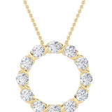 2CTW Round Shaped Lab Grown Diamond (F/VS) Circle Pendant in 14K Gold