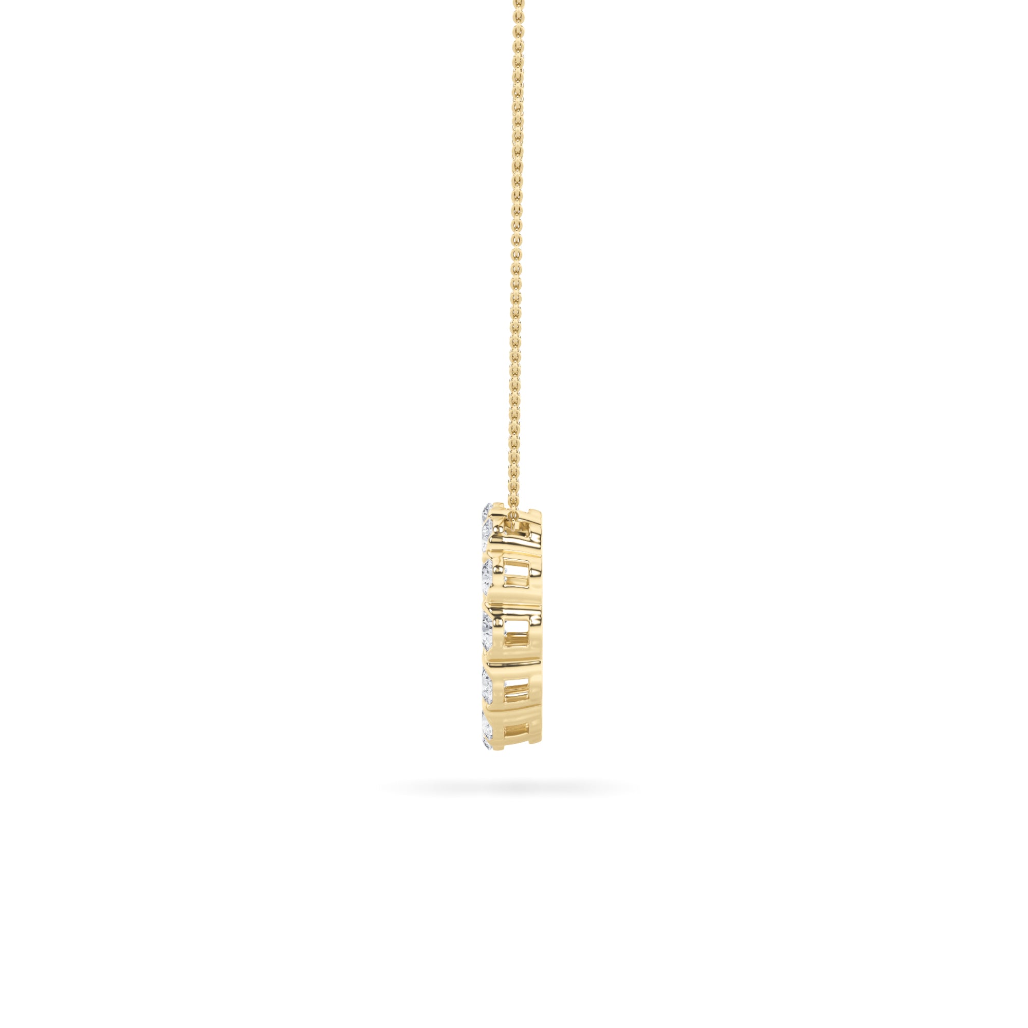 2CTW Round Shaped Lab Grown Diamond (F/VS) Circle Pendant in 14K Gold