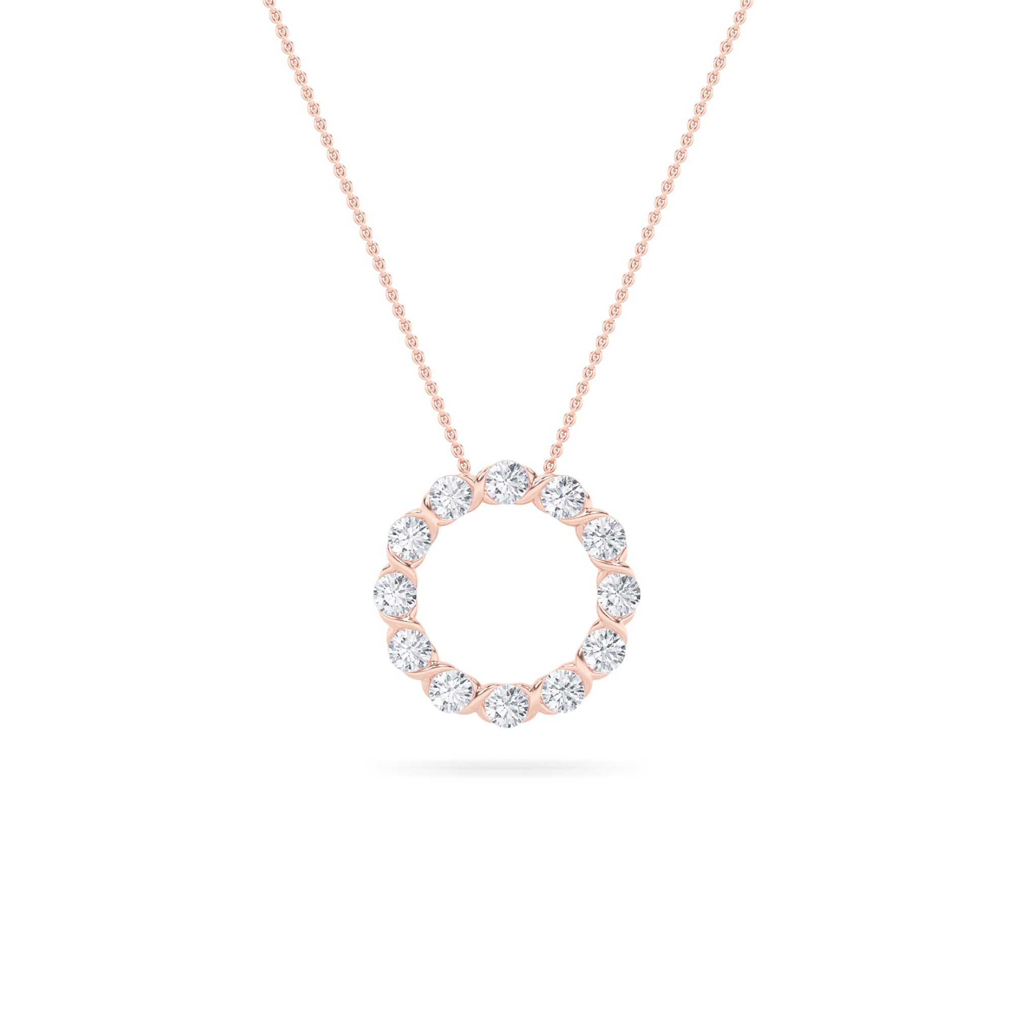 2CTW Round Shaped Lab Grown Diamond (F/VS) Circle Pendant in 14K Gold