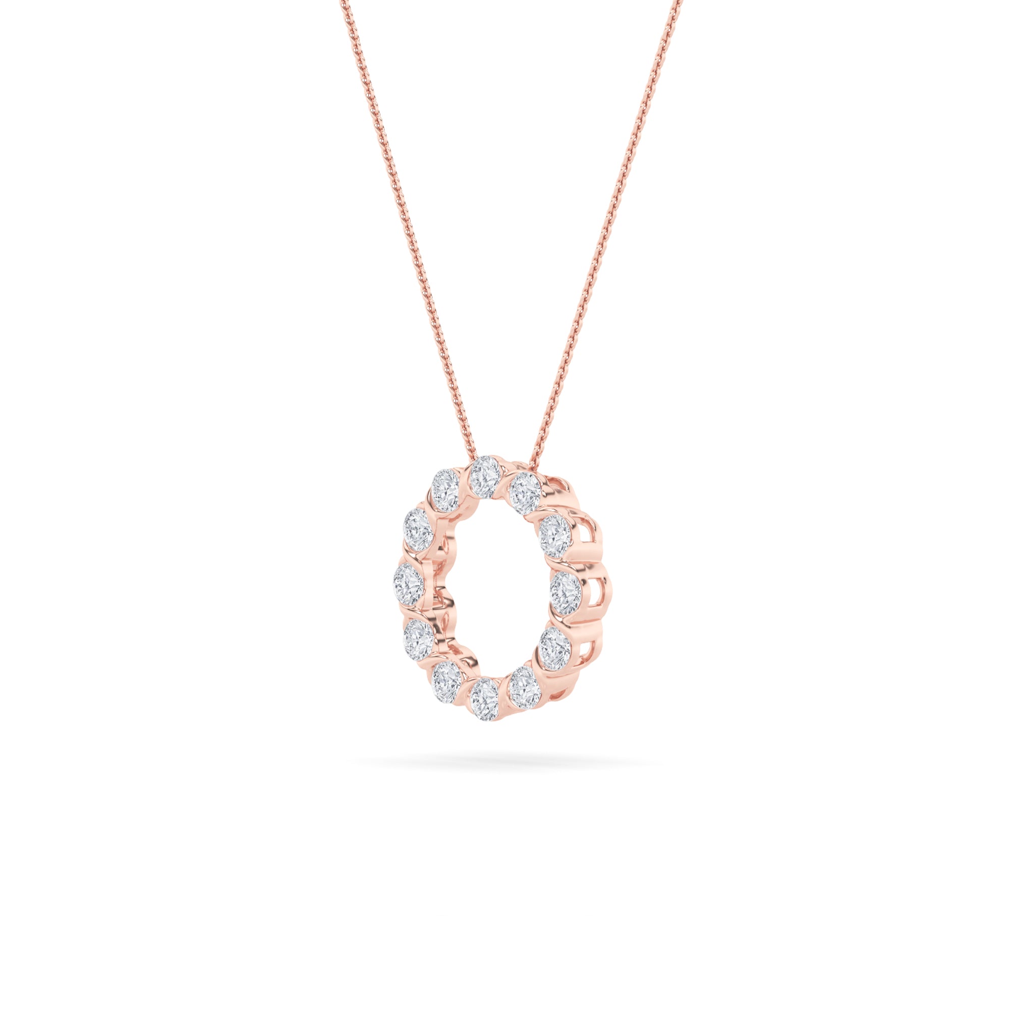 2CTW Round Shaped Lab Grown Diamond (F/VS) Circle Pendant in 14K Gold