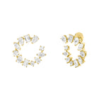 5CTW Mix Shaped Lab Grown Diamond (F/VS) Fancy Circle Earrings in 14K Gold