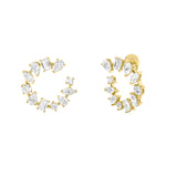 5CTW Mix Shaped Lab Grown Diamond (F/VS) Fancy Circle Earrings in 14K Gold