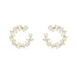 5CTW Mix Shaped Lab Grown Diamond (F/VS) Fancy Circle Earrings in 14K Gold