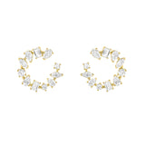 5CTW Mix Shaped Lab Grown Diamond (F/VS) Fancy Circle Earrings in 14K Gold