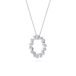 3CTW Emerald Shaped Lab Grown Diamond (F/VS) Fancy Circle Pendant in 14K Gold