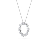 3CTW Emerald Shaped Lab Grown Diamond (F/VS) Fancy Circle Pendant in 14K Gold