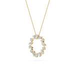 3CTW Emerald Shaped Lab Grown Diamond (F/VS) Fancy Circle Pendant in 14K Gold