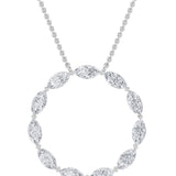 2CTW Marquise Shaped Lab Grown Diamond (F/VS) Circle Necklace in 14K Gold
