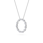 2CTW Marquise Shaped Lab Grown Diamond (F/VS) Circle Necklace in 14K Gold