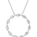 2.25CTW Marquise Shaped Lab Grown Diamond (F/VS) Circle Necklace in 14K Gold