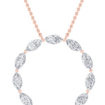 2.25CTW Marquise Shaped Lab Grown Diamond (G/VS) Circle Necklace in 14K Gold