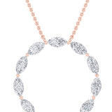 2.25CTW Marquise Shaped Lab Grown Diamond (G/VS) Circle Necklace in 14K Gold
