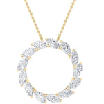 2CTW Marquise Shaped Lab Grown Diamond (F/VS) Circle Necklace in 14K Gold