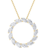 2CTW Marquise Shaped Lab Grown Diamond (F/VS) Circle Necklace in 14K Gold