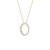 2CTW Marquise Shaped Lab Grown Diamond (F/VS) Circle Necklace in 14K Gold