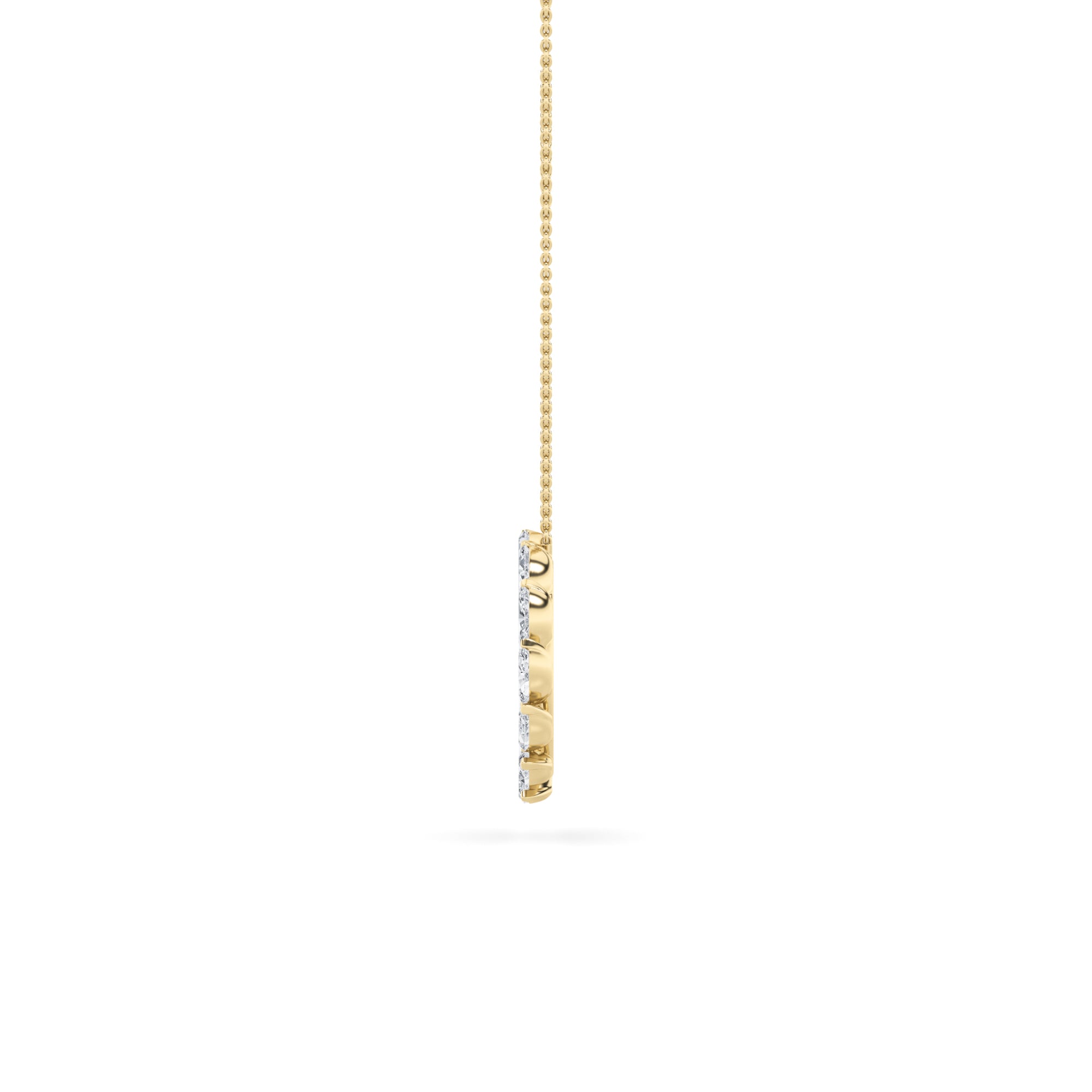 2CTW Marquise Shaped Lab Grown Diamond (F/VS) Circle Necklace in 14K Gold