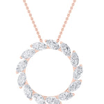 2CTW Marquise Shaped Lab Grown Diamond (F/VS) Circle Necklace in 14K Gold