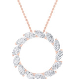 2CTW Marquise Shaped Lab Grown Diamond (F/VS) Circle Necklace in 14K Gold